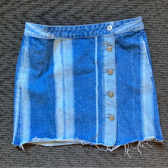 3x1 NYC Asymmetrical Button Front Skirt - Picture 2 of 5